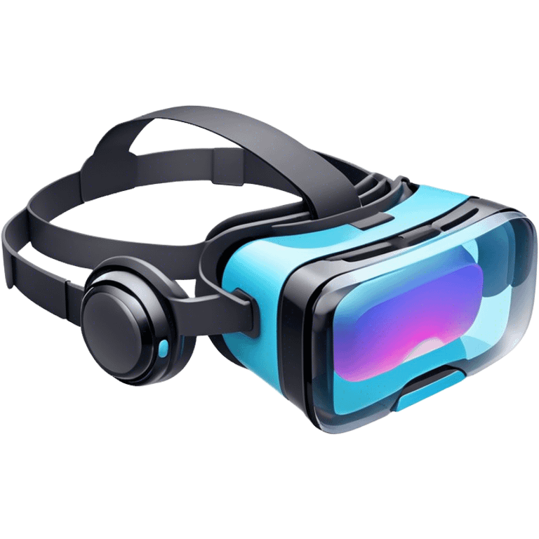 Show a VR headset or AR glasses, symbolizing the immersive experience. Include virtual objects or a 3D scene floating in the air in front of the headset. Use modern, tech-inspired colors. Do not include any emojis or smiley faces. Make the background transparent. emoji