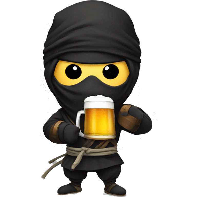 Ninja with beer emoji