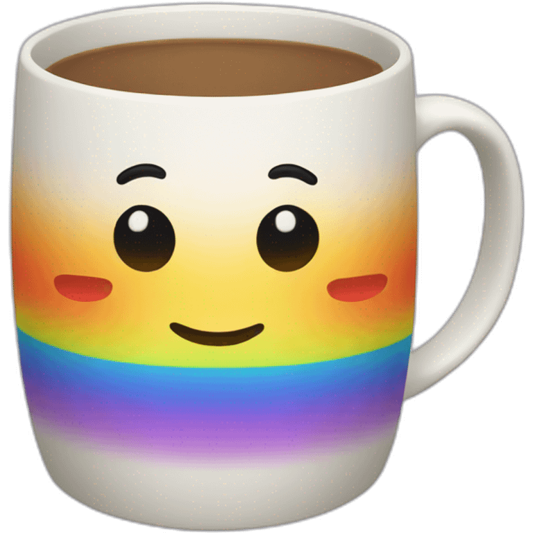 mug with a rainbow emoji