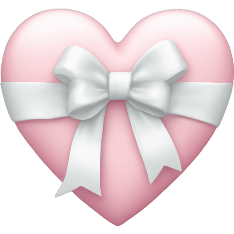 Pastel pink heart with white bow emoji