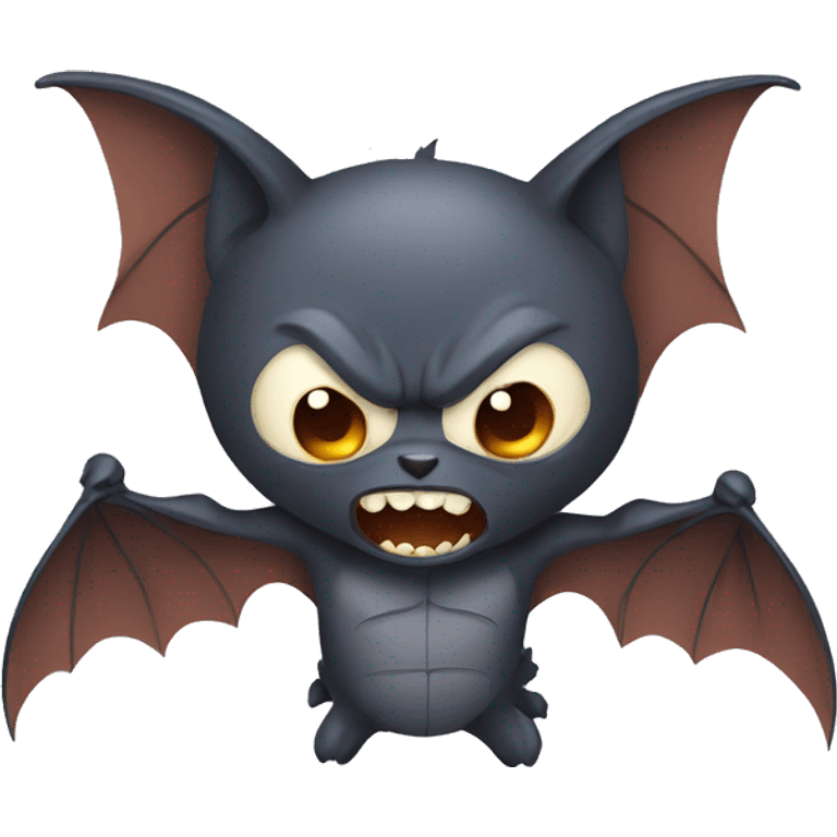 fighting angry bat with wings thin emoji