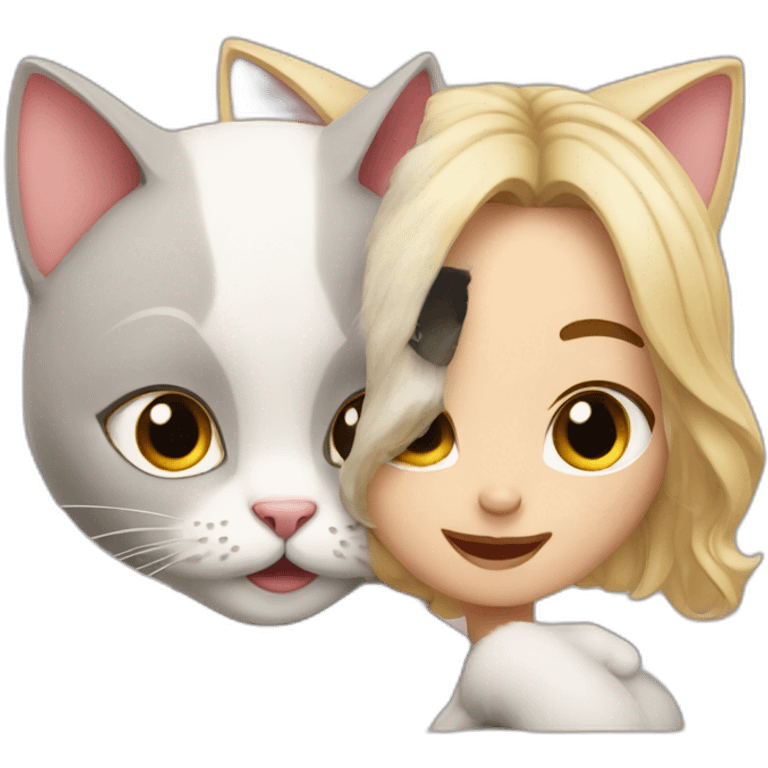 a cat with a wife emoji