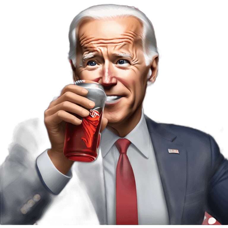 Joe Biden drinking coca cola emoji