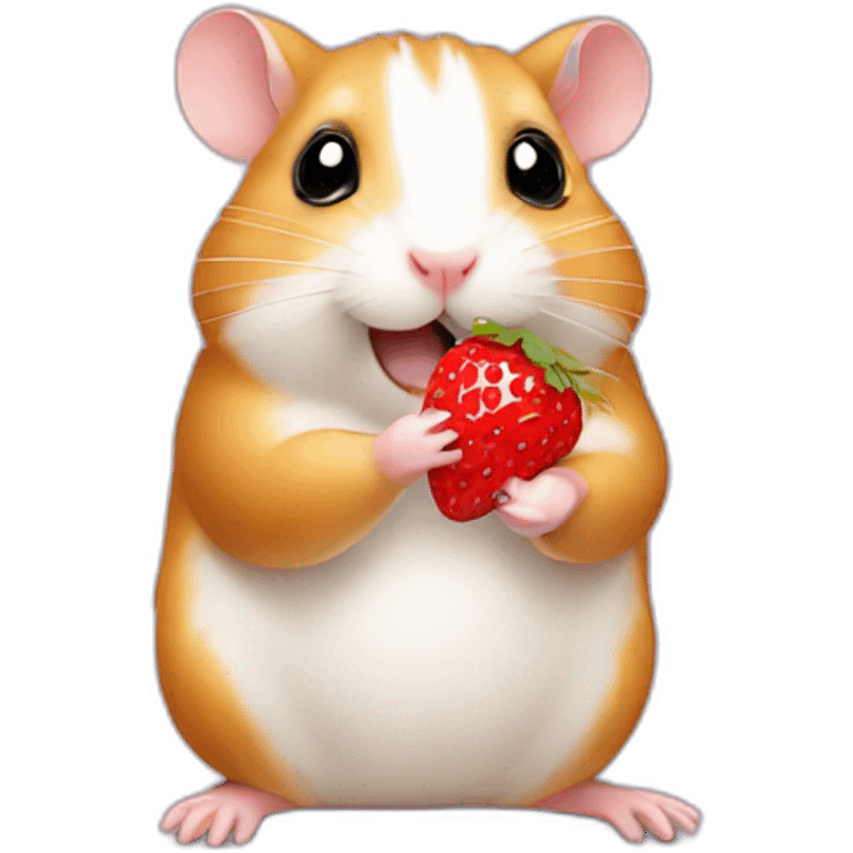 Hamster eating strawberry emoji