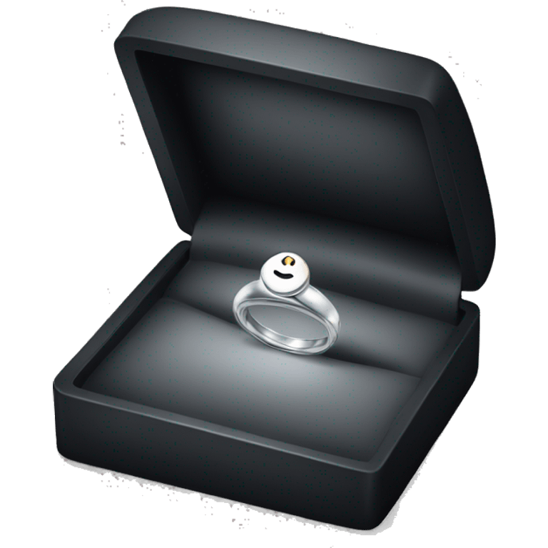 a silver ring inside a black ring box emoji