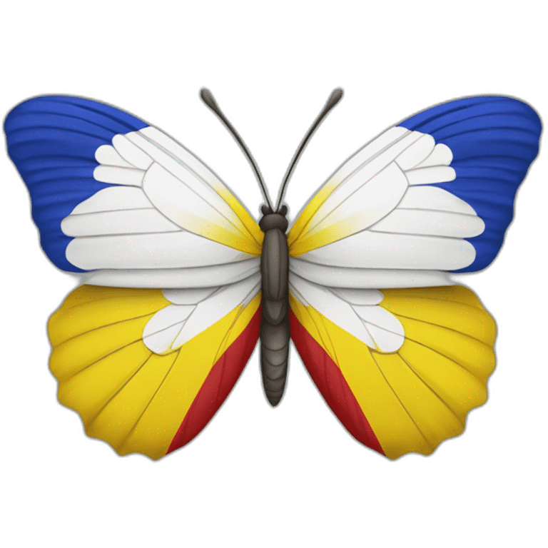 Una mariposa tricolor con los colores de la bandera de Colombia emoji