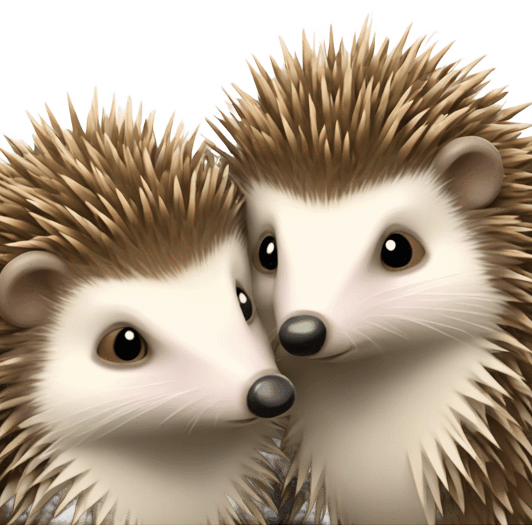 two hedgehogs in love emoji