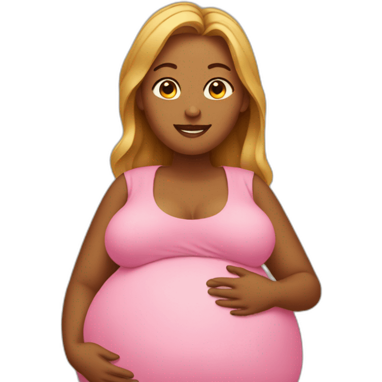 Big woman pregnant emoji