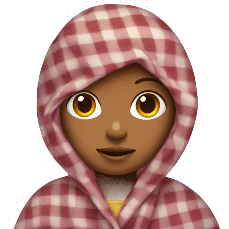 girl with cherry hair in a blanket emoji