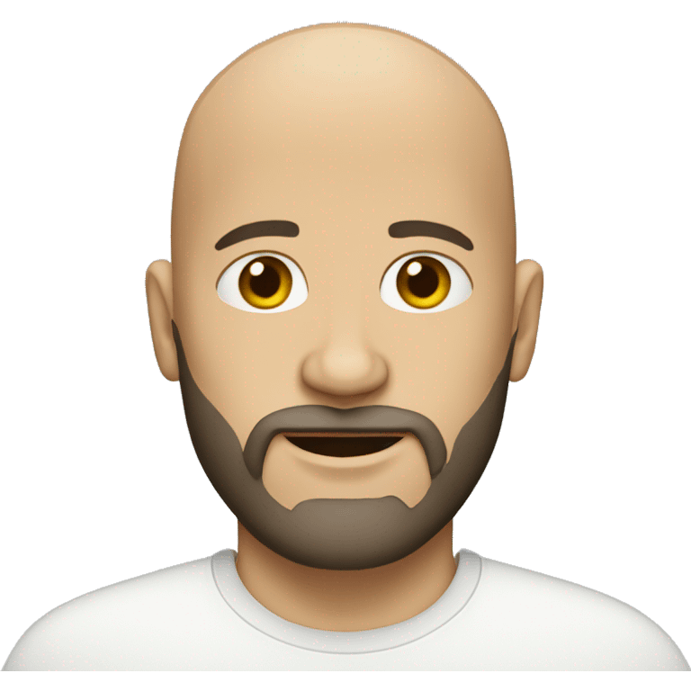 bald man with beard wearing ca emoji