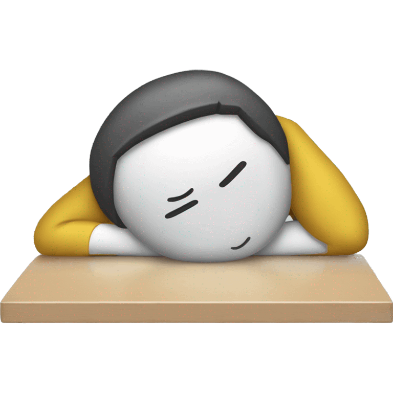 person with their head resting on a desk, emoji