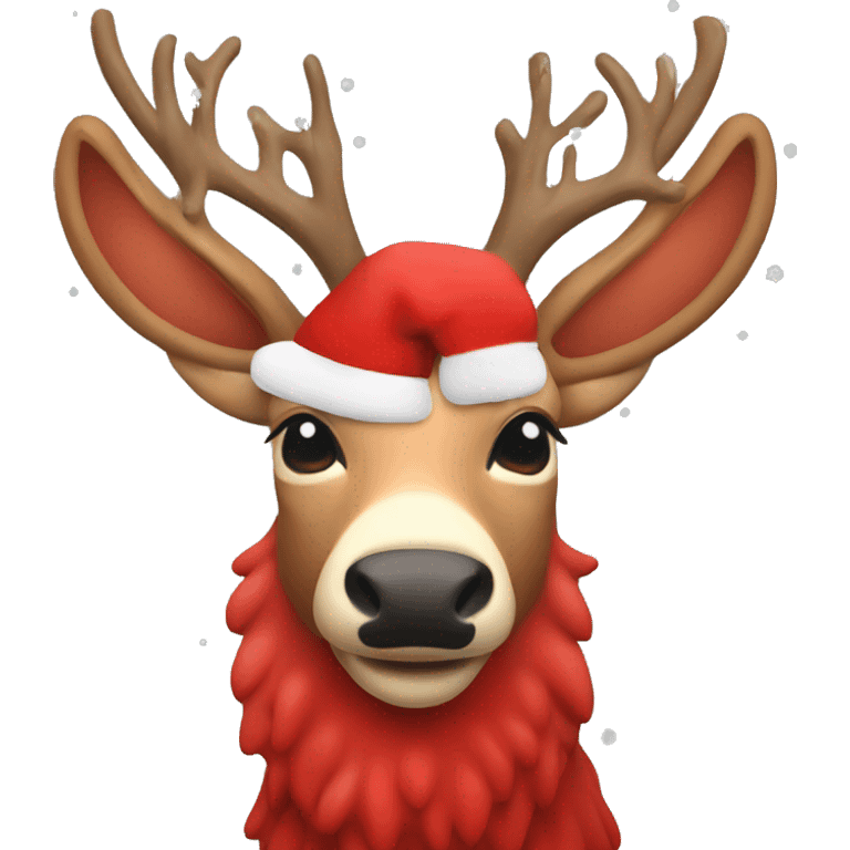 Red asthetic Christmas deer emoji