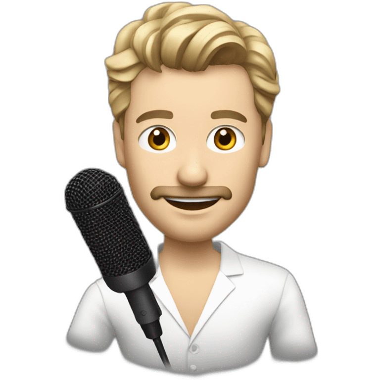 singer Nikolai baskov with a microphone emoji