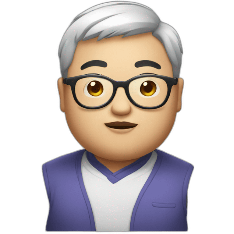 Chinese chubby guy with glasses emoji