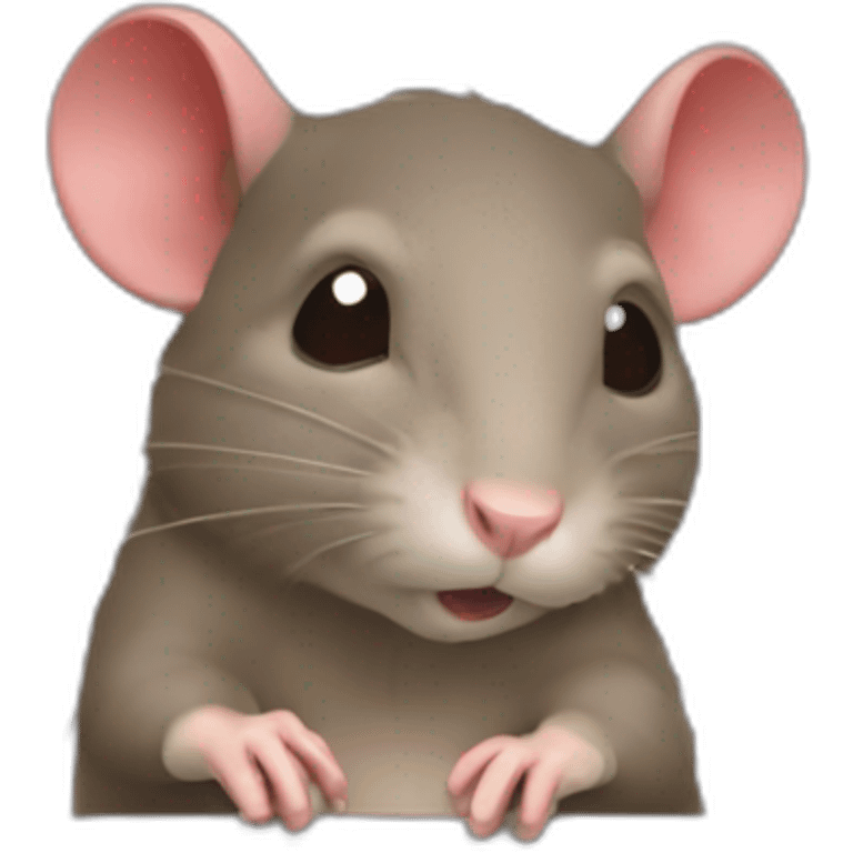 un rat qui tien un panneau abonné vous rouge emoji