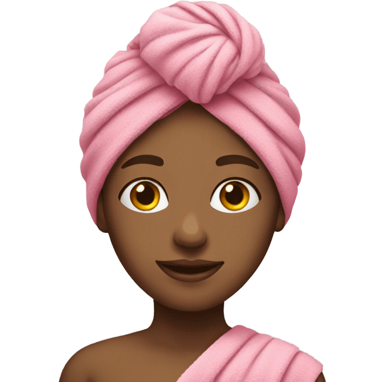 Girl with pink towel on head emoji