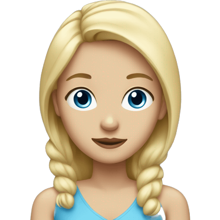 Girl with blonde hair and blue eyes  emoji