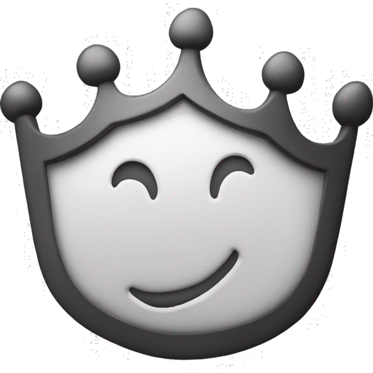 The letter C with a simple crown on it 2D blackand white emoji