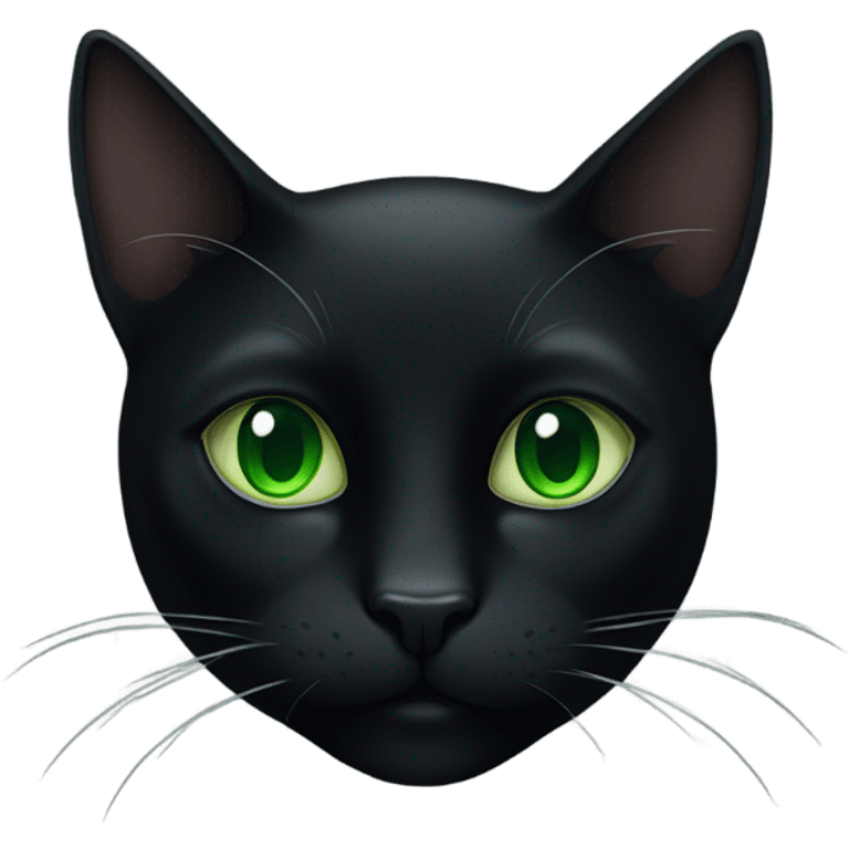 Black cat green emoji