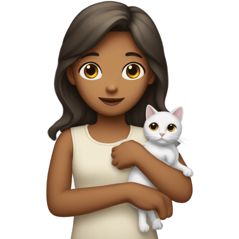 girl holding a cat emoji