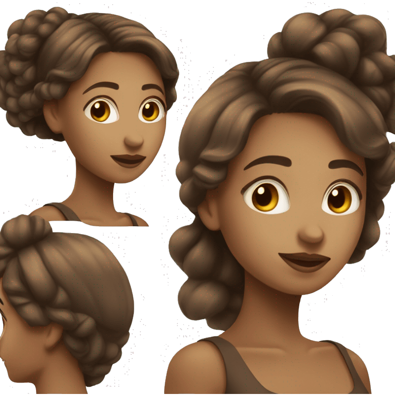 femme au cheveux marron lisse blanche emoji