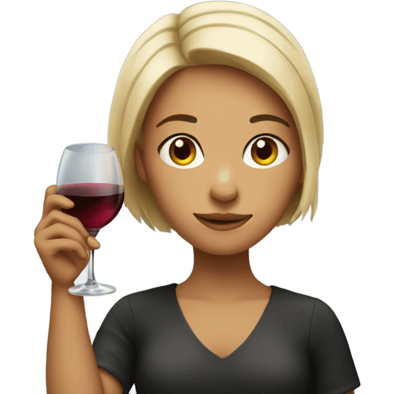 Girl holding wine glass emoji