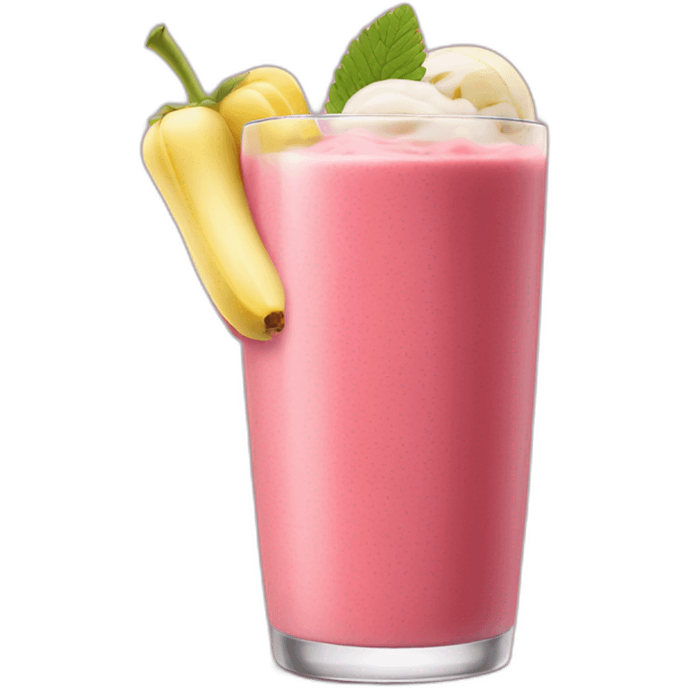 strawberry banana raspberry smoothie emoji