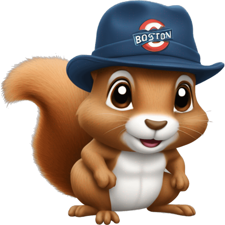 Squirrel with Boston hat emoji