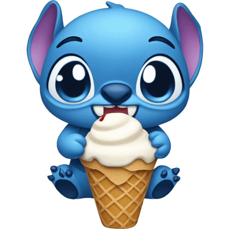 Stitch with ice cream emoji