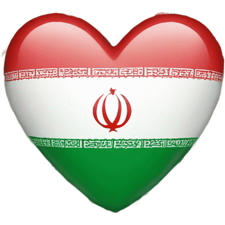 heart with Iranian flag pattern emoji