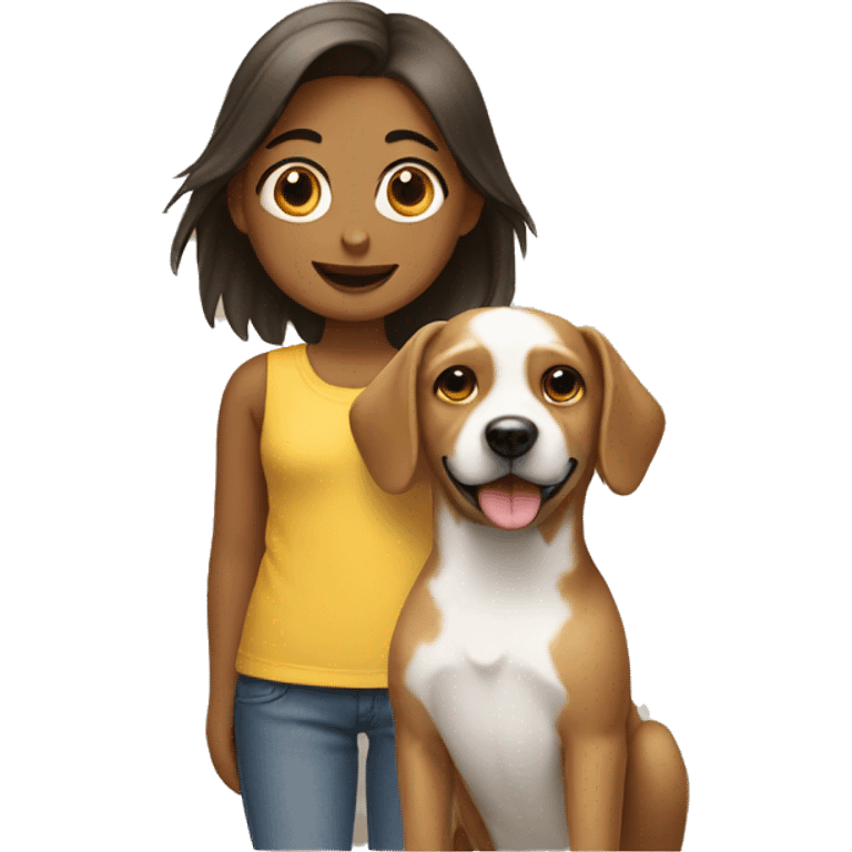 dog and girl emoji