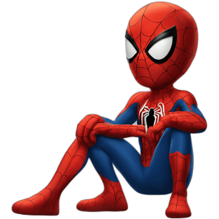 Spider man thinking emoji