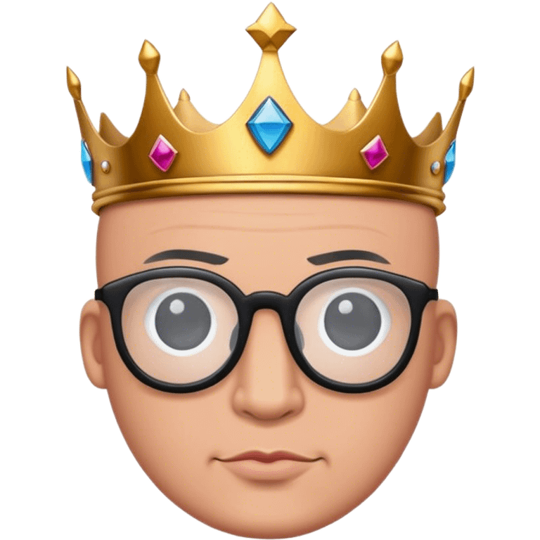 Bald black king glasses emoji