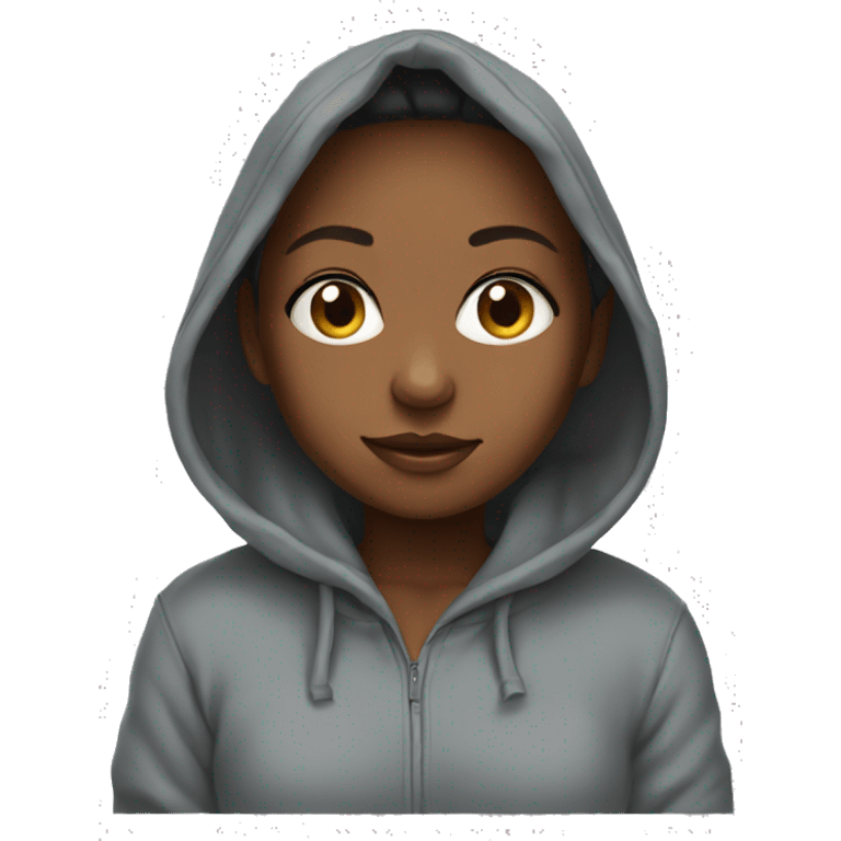 Girl in baggy hoodie emoji