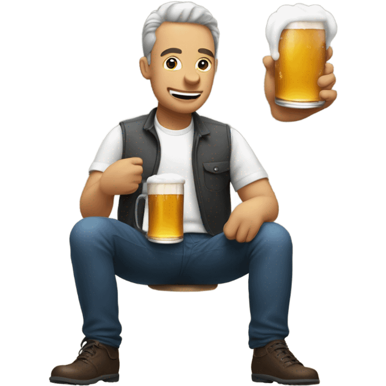 Man drinking beer farting emoji