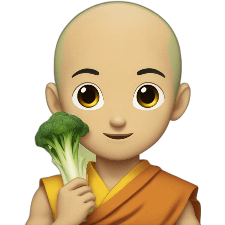 Avatar Aang eating brocolli emoji