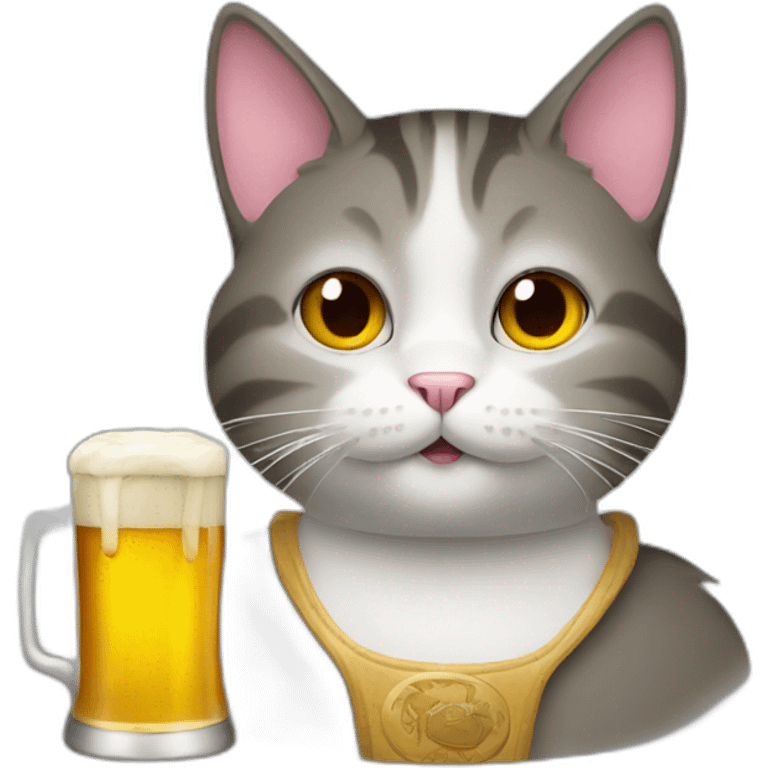 cat with a beer emoji