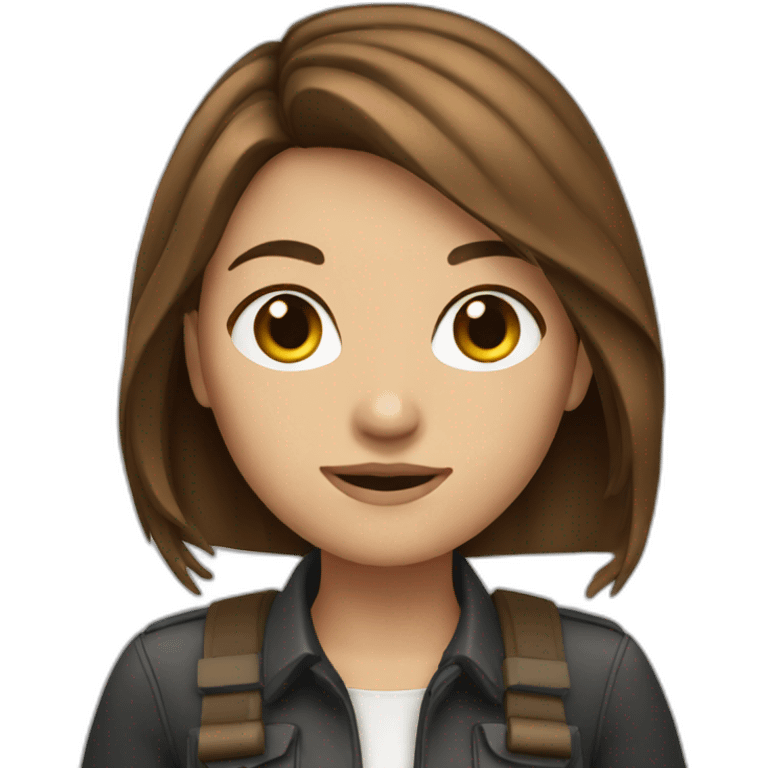 girl with brown hair journalist emoji