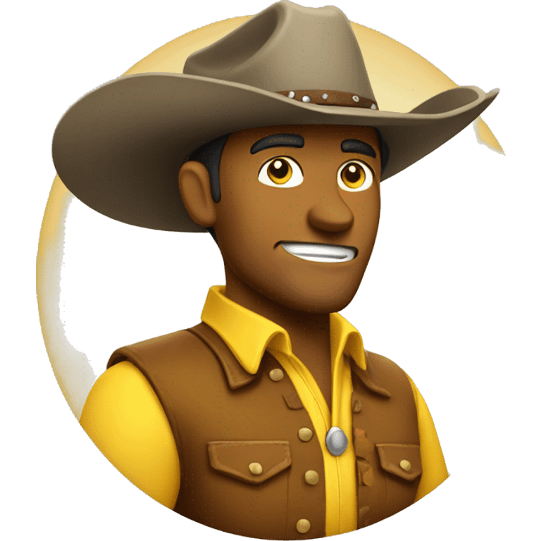 a cowboy yellow circle emoji feeling confident emoji