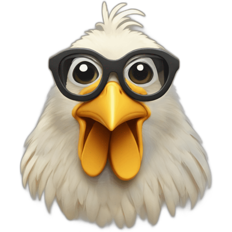 gallina con gafas emoji