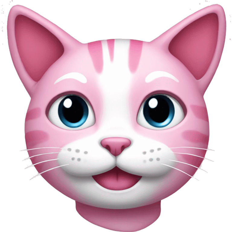 Pink cat with smile emoji