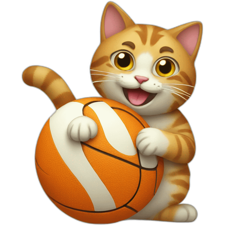 Cat joking with a ball emoji