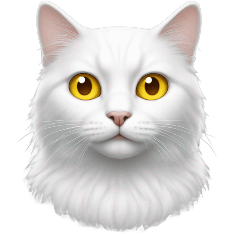 yellow eyes, white cat emoji