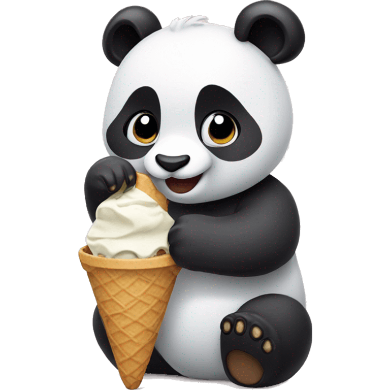 Panda eating ice cream emoji