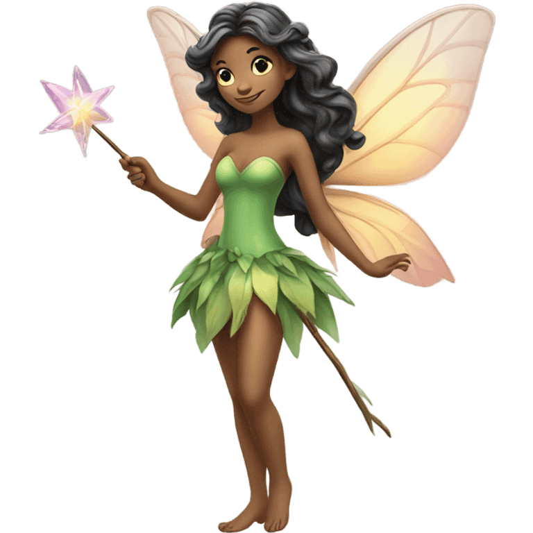 A beautiful fairy with a wand emoji