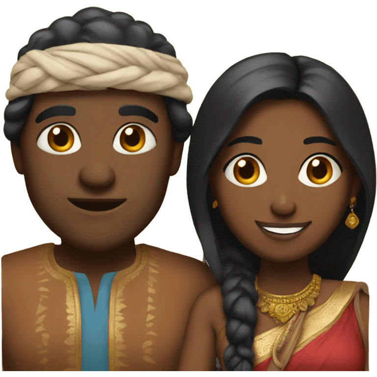 Indian and black couple  emoji