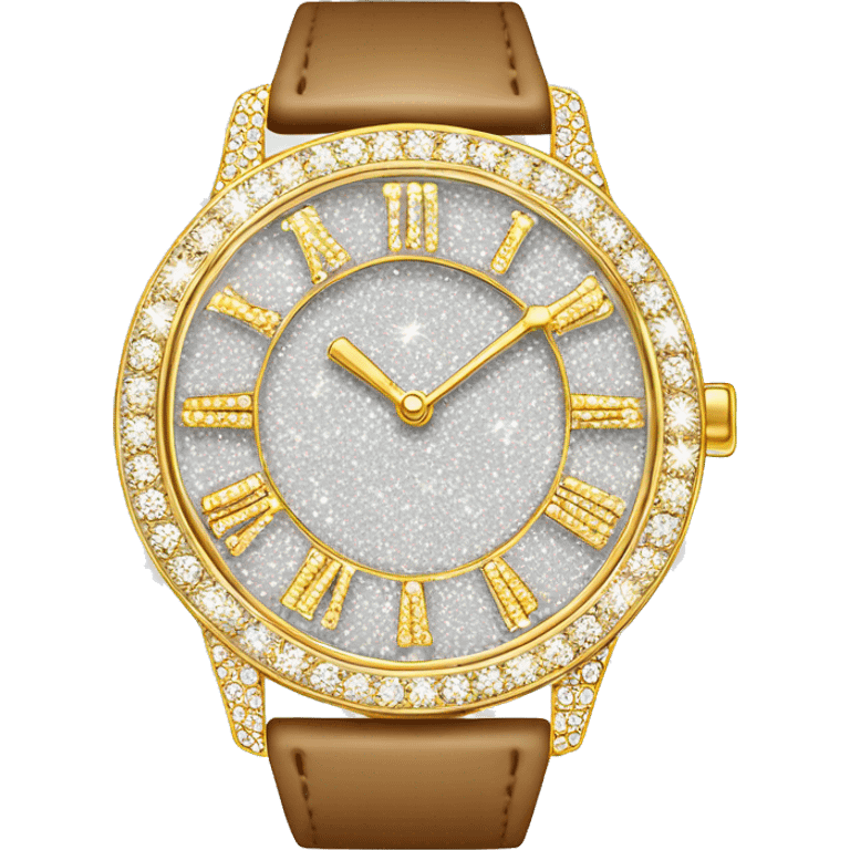 sparkling diamond-encrusted watch emoji