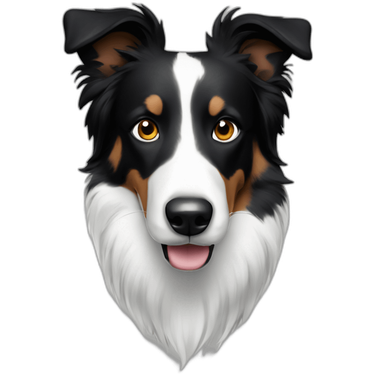 white-and-black-border-collie emoji