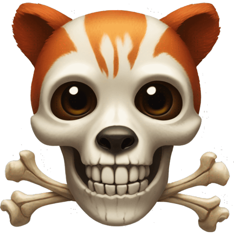 red panda skeleton skull bones emoji