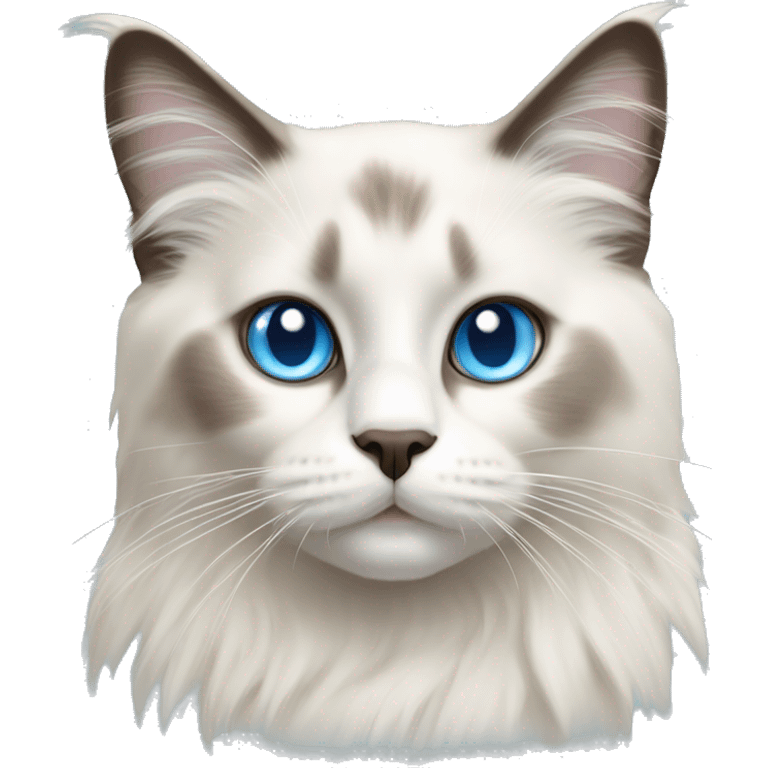 light bicolor ragdoll cat with blue eyes emoji